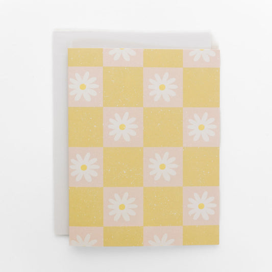 checkered daisy card hand designed in fraser valley