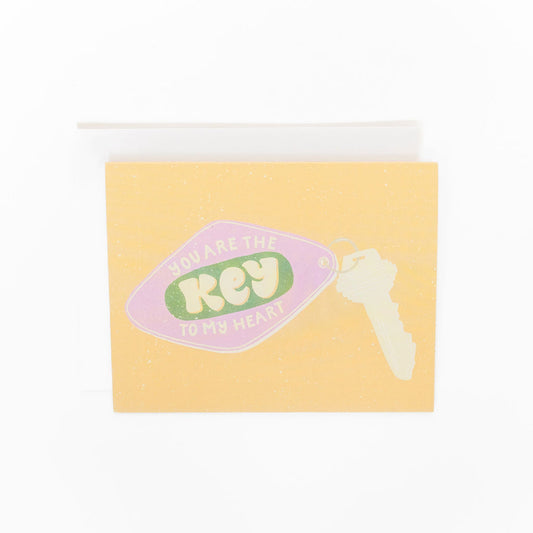 you are the key to my heart card with keychain illustration hand designed by fraser valley artist