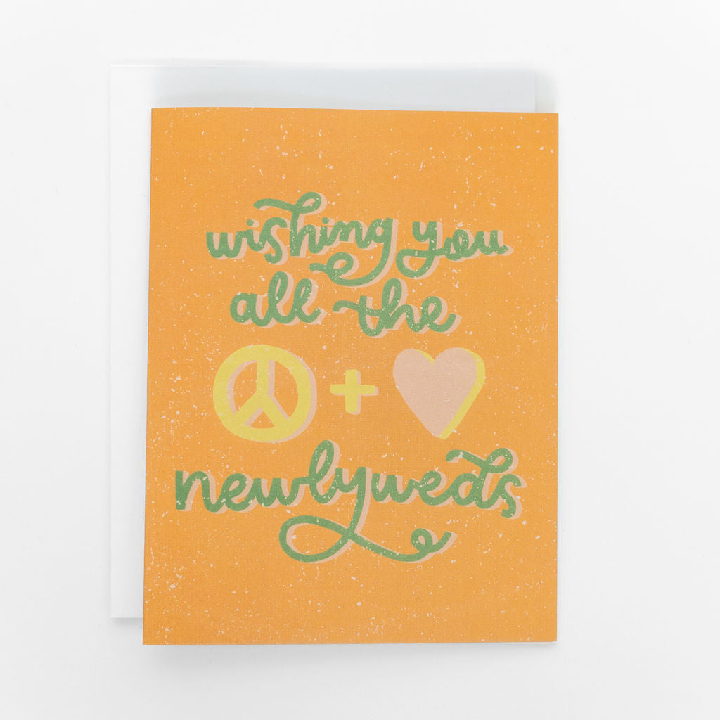 wishing you all the peace and love newlyweds card hand designed in the fraser valley